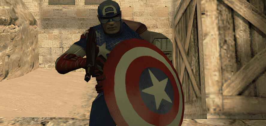 Модель Captain America в Counter-Strike 1.6 со щитом