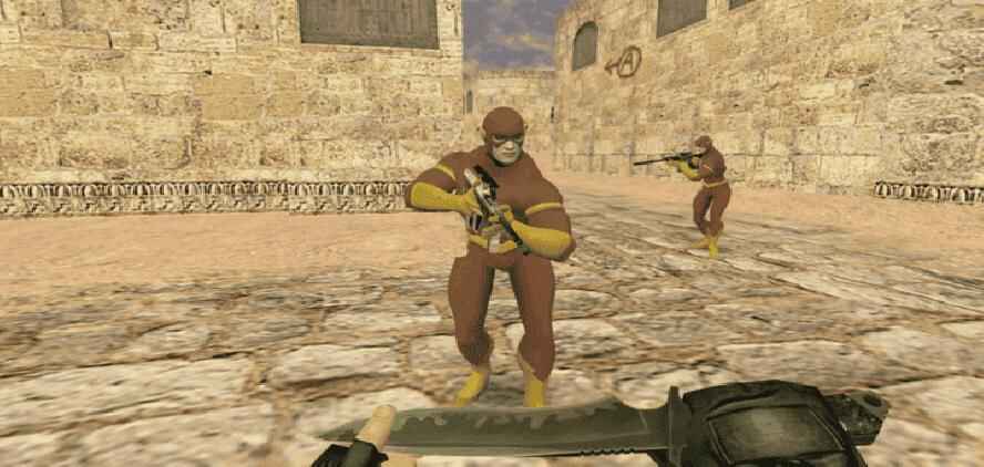 Модель супергероя Flash в Counter-Strike 1.6 с оружием