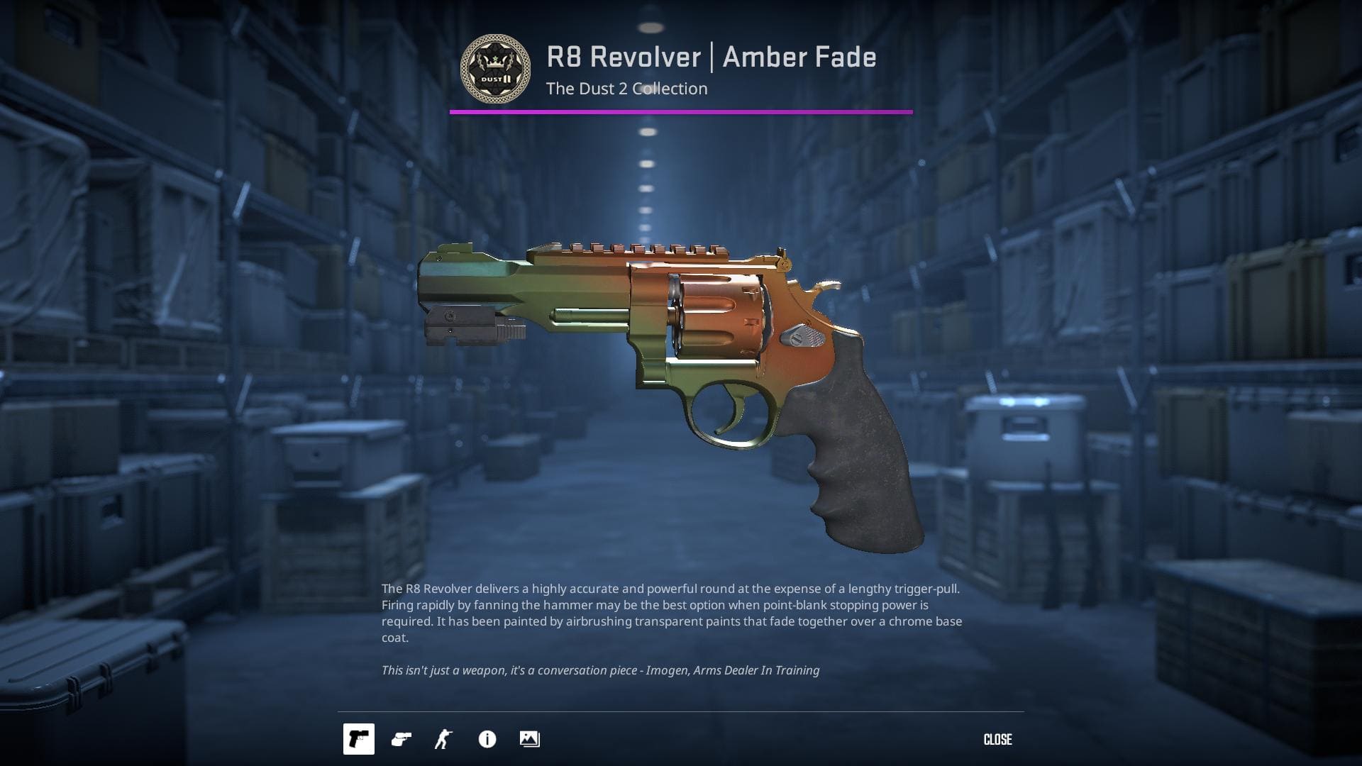 High-resolution image of the Amber Fade R8 Revolver skin in Counter-Strike 2.