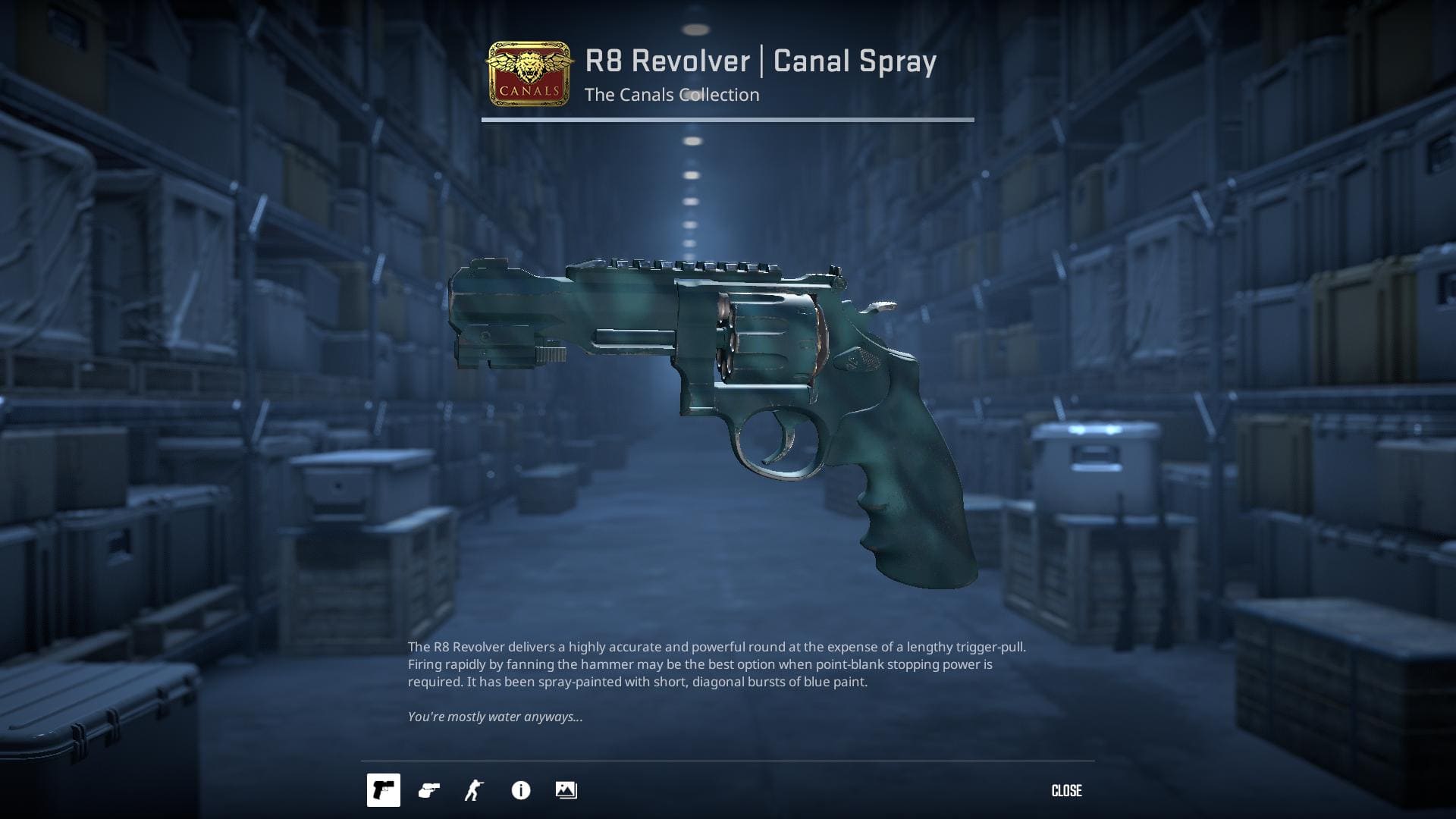 High-resolution image of the Canal Spray R8 Revolver skin in Counter-Strike 2.