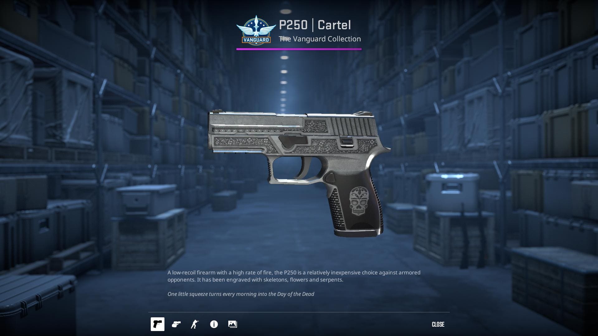 High-resolution image of the Cartel P250 skin in Counter-Strike 2.