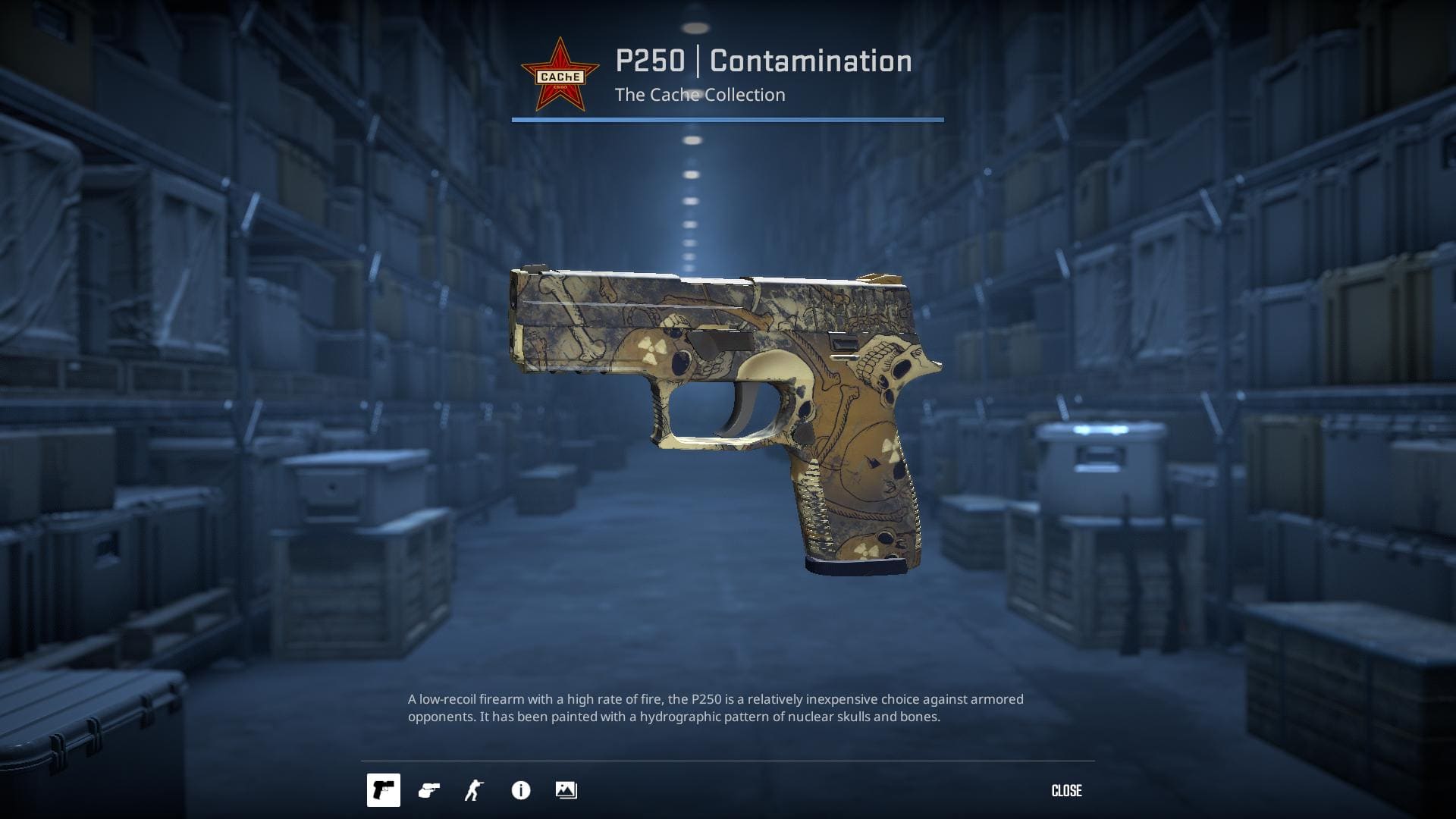 High-resolution image of the Contamination P250 skin in Counter-Strike 2.