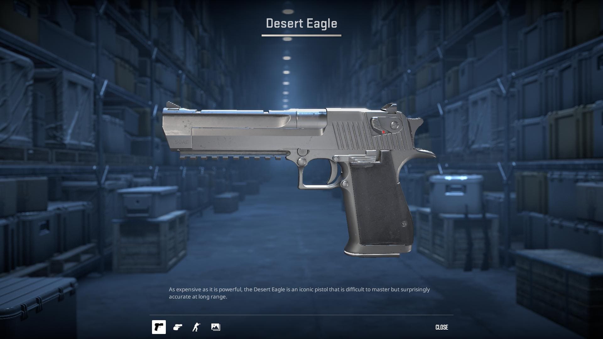 Image of the default Desert Eagle pistol skin in Counter-Strike 2.