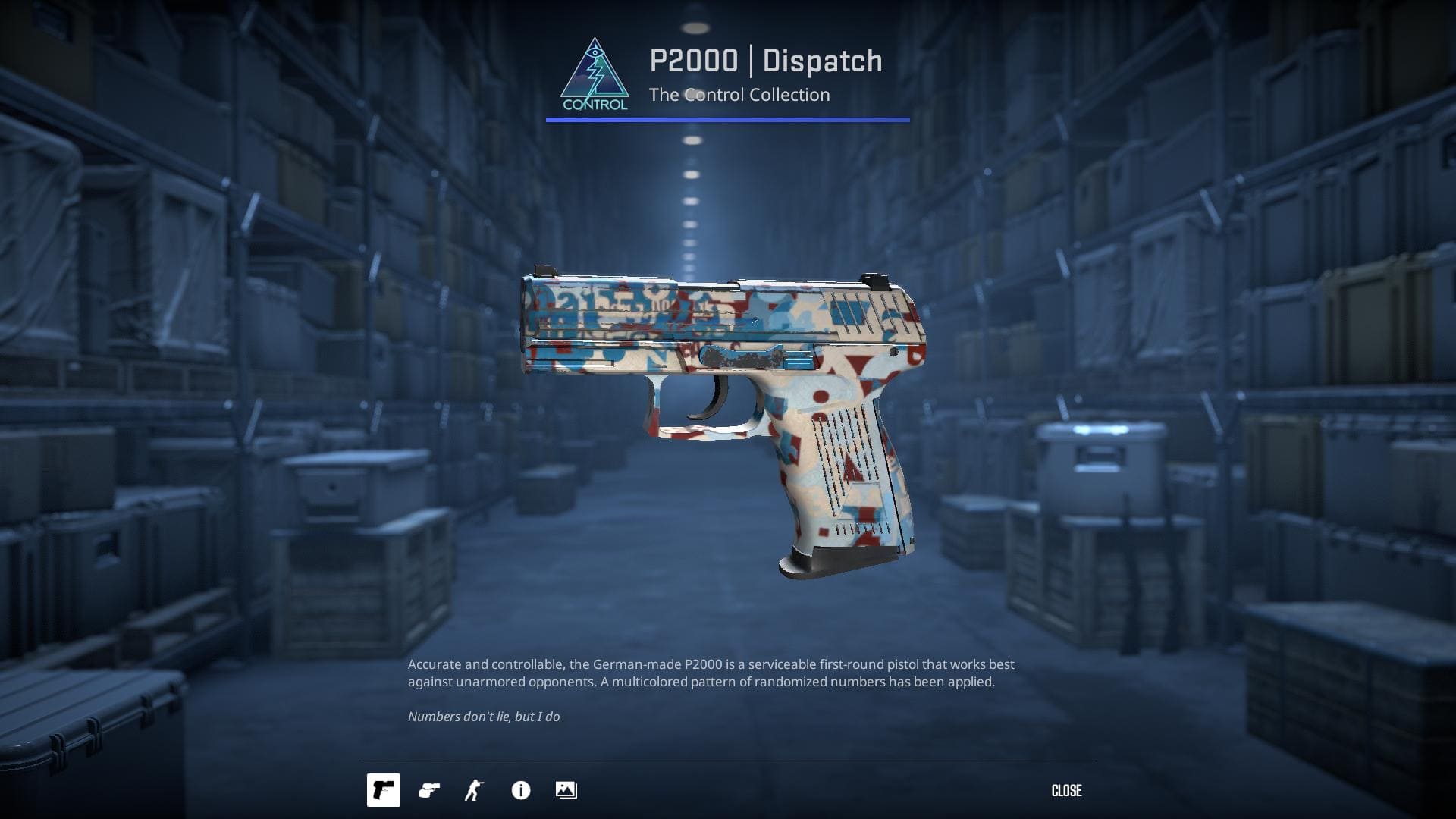 High-resolution image of the Dispatch P2000 skin in Counter-Strike 2.