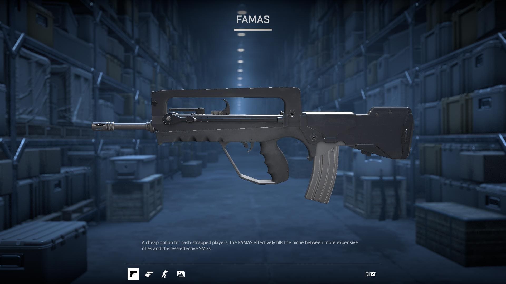 Image of the default Famas rifle skin in Counter-Strike 2.