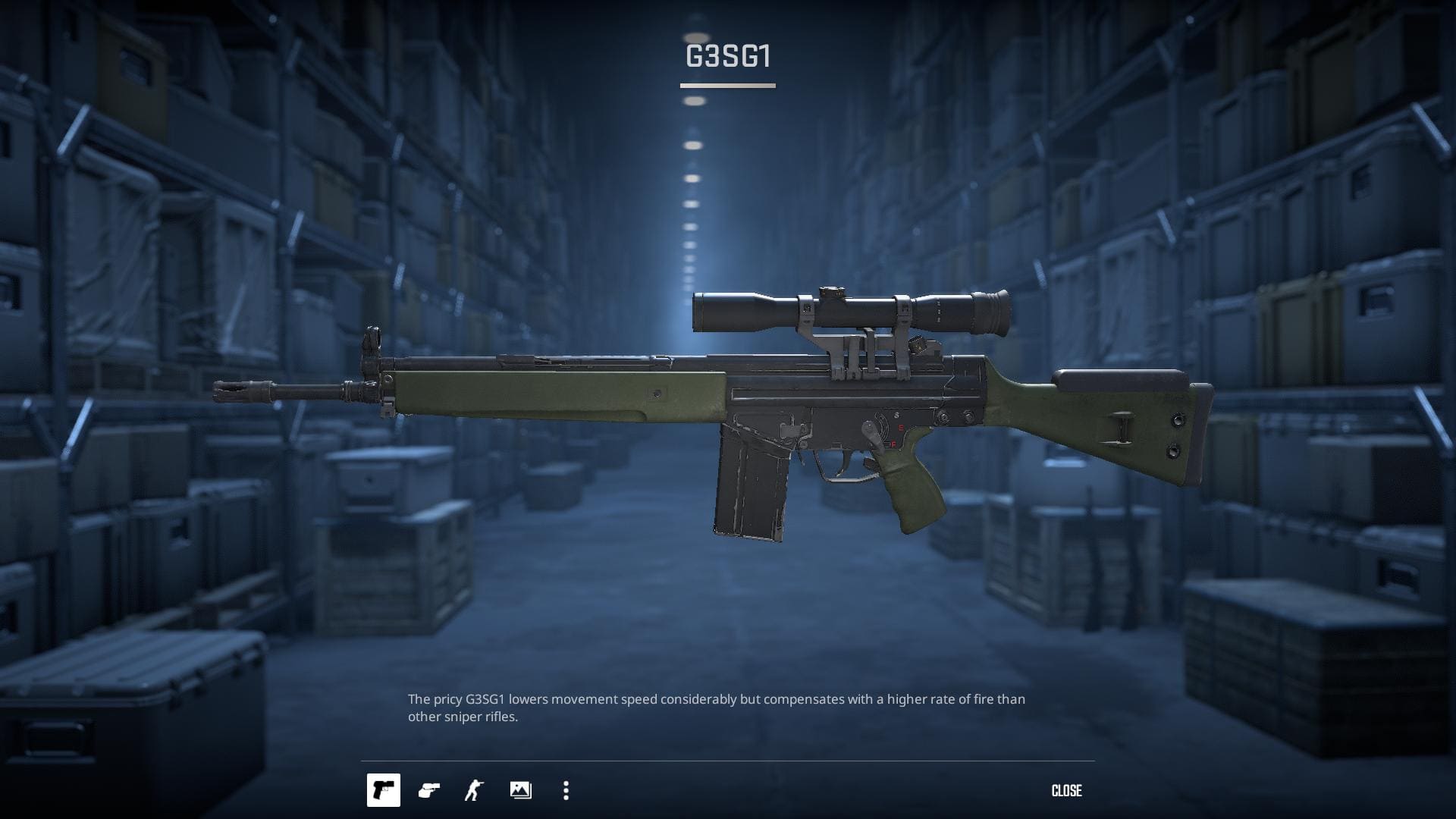 Image of the default G3SG1 rifle skin in Counter-Strike 2.