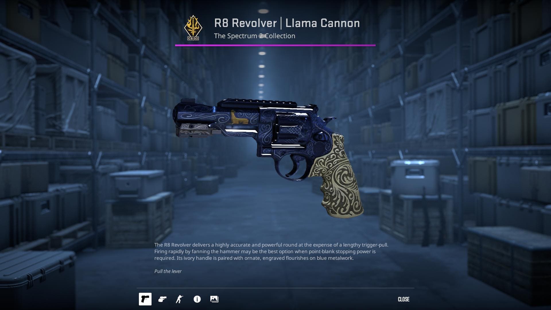 High-resolution image of the Llama Cannon R8 Revolver skin in Counter-Strike 2.