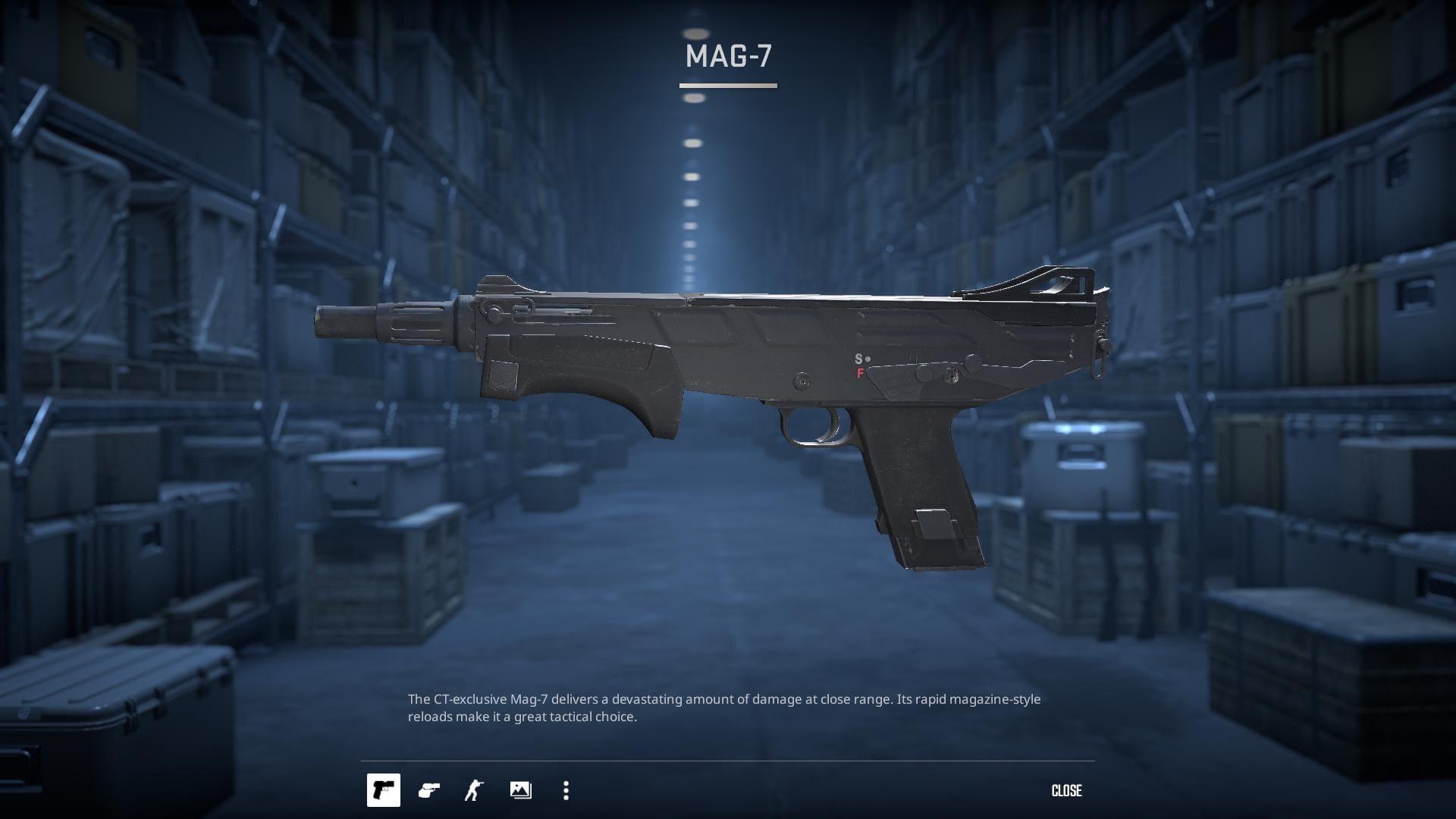 Image of the default MAG-7 shotgun skin in Counter-Strike 2.