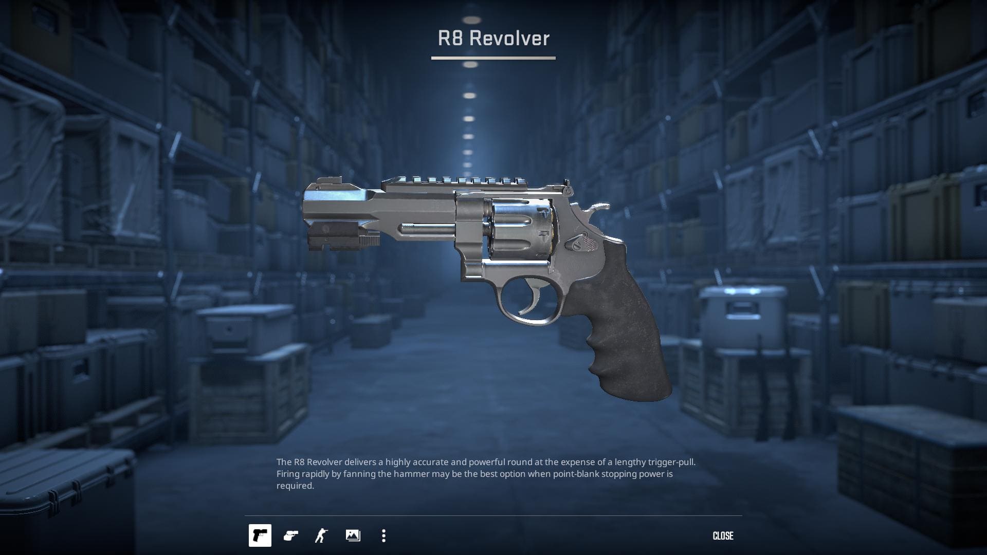 Image of the default R8 Revolver pistol skin in Counter-Strike 2.