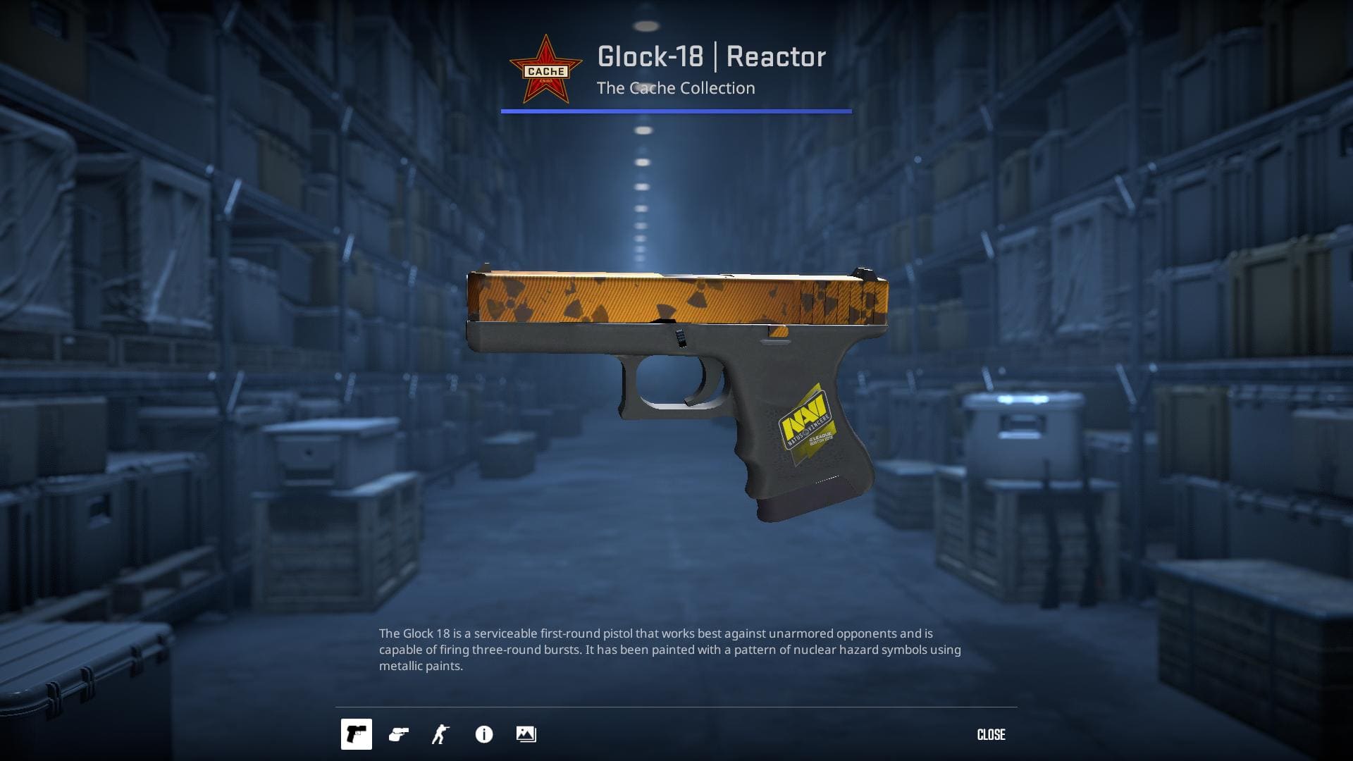 High-resolution image of the Reactor Glock-18 skin in Counter-Strike 2.