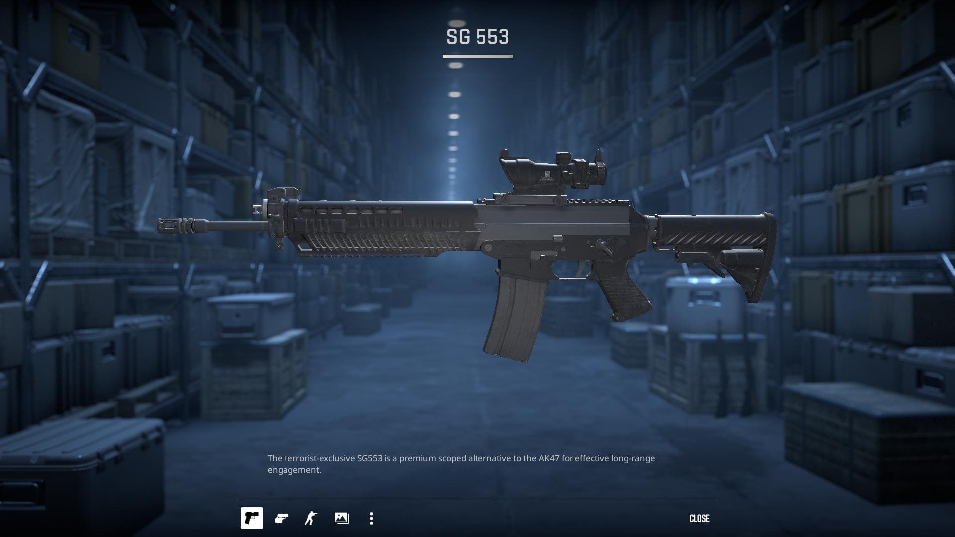 Image of the default SG 553 rifle skin in Counter-Strike 2.