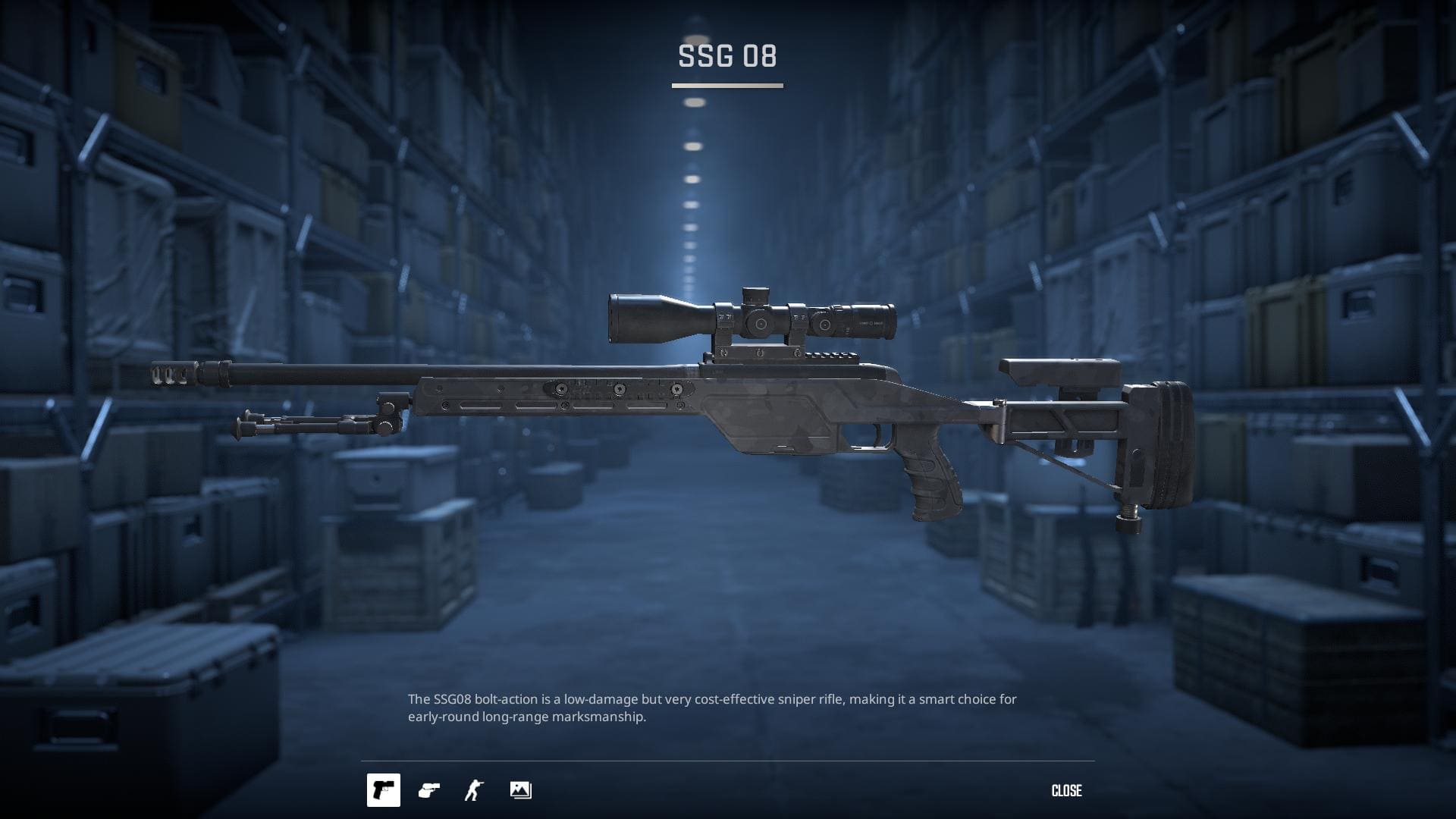 Image of the default SSG 08 sniper rifle skin in Counter-Strike 2.