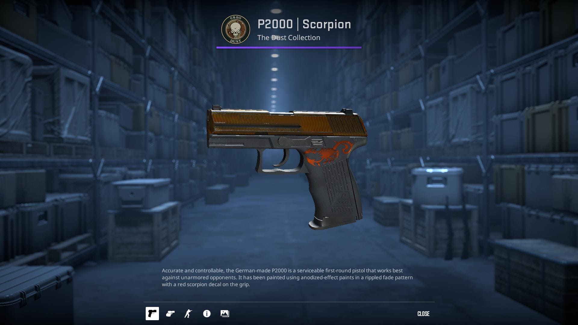 High-resolution image of the Scorpion P2000 skin in Counter-Strike 2.