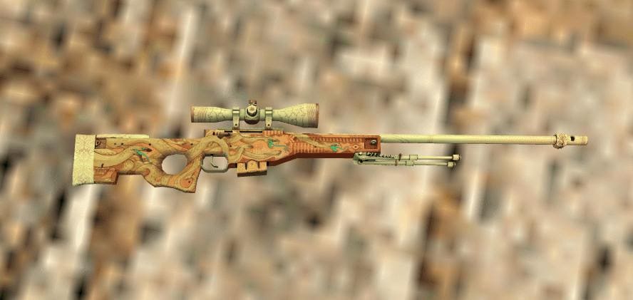 AWP Desert Hydra skin preview in Counter-Strike 1.6 showcasing intricate desert-themed patterns