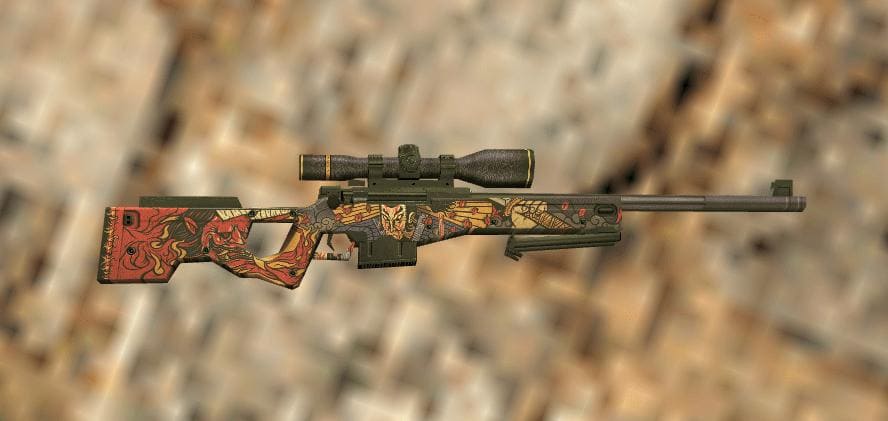 AWP Oni Taiji skin in Counter-Strike 1.6 with intricate Japanese-themed design.