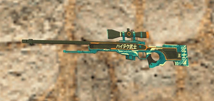 AWP Ronin Evolved skin showcasing its unique Japanese-inspired artwork in Counter-Strike 1.6.