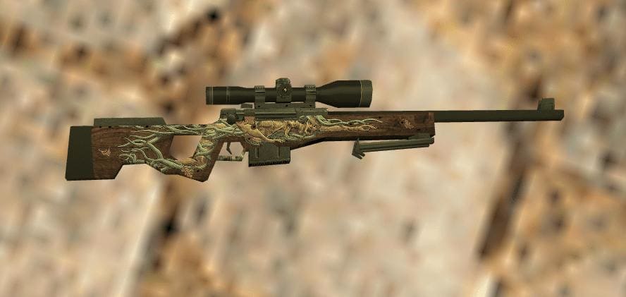 AWP Supra Skin in Counter-Strike 1.6 with sleek green and black design