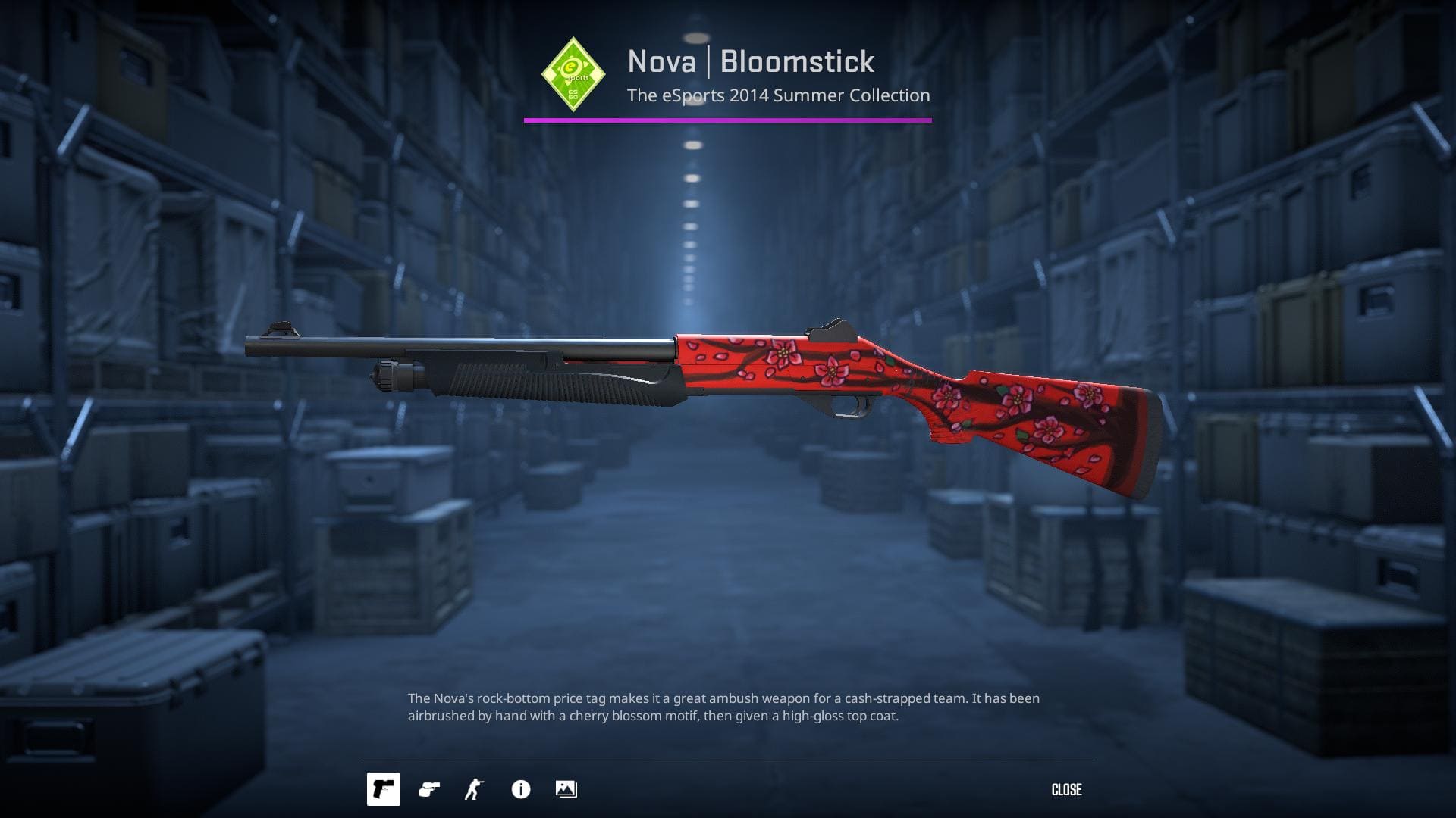 Nova Bloomstick skin from the eSports 2014 Summer Collection in Counter-Strike 2.