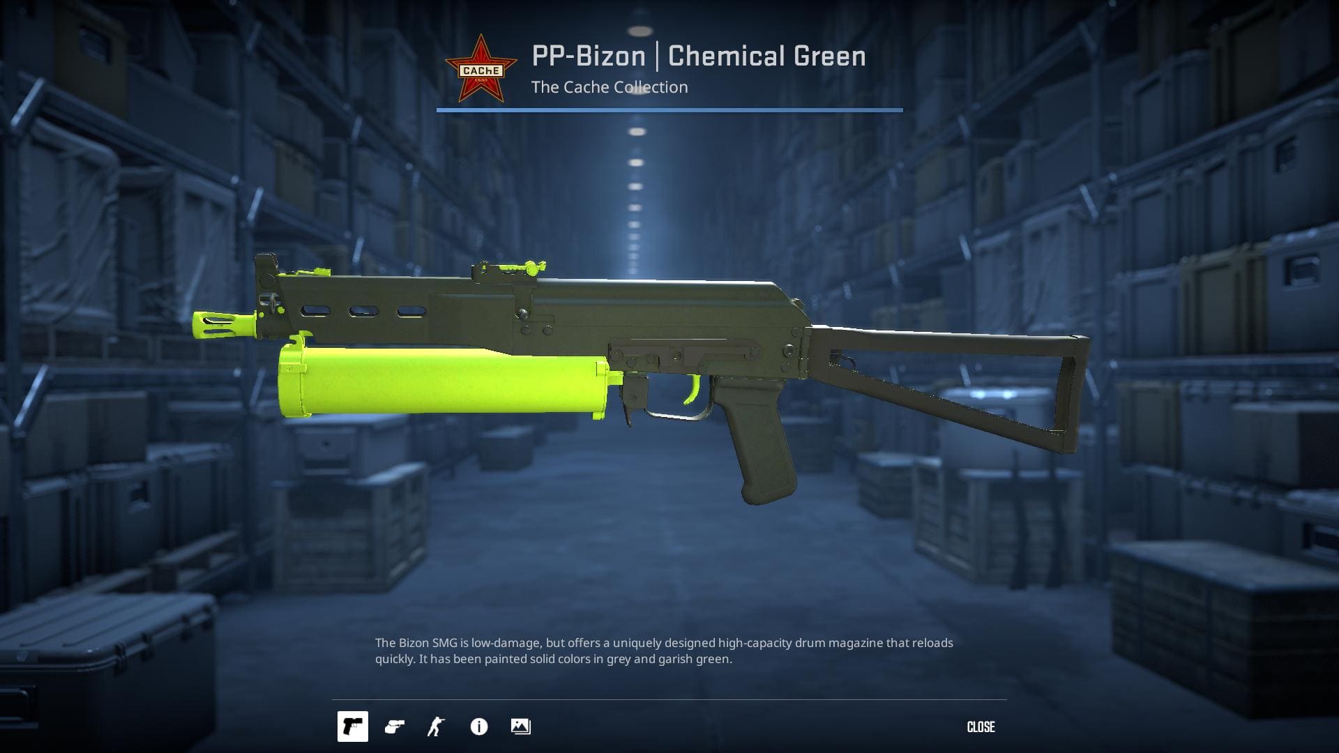 PP-Bizon Chemical Green skin with solid grey and garish green colors.