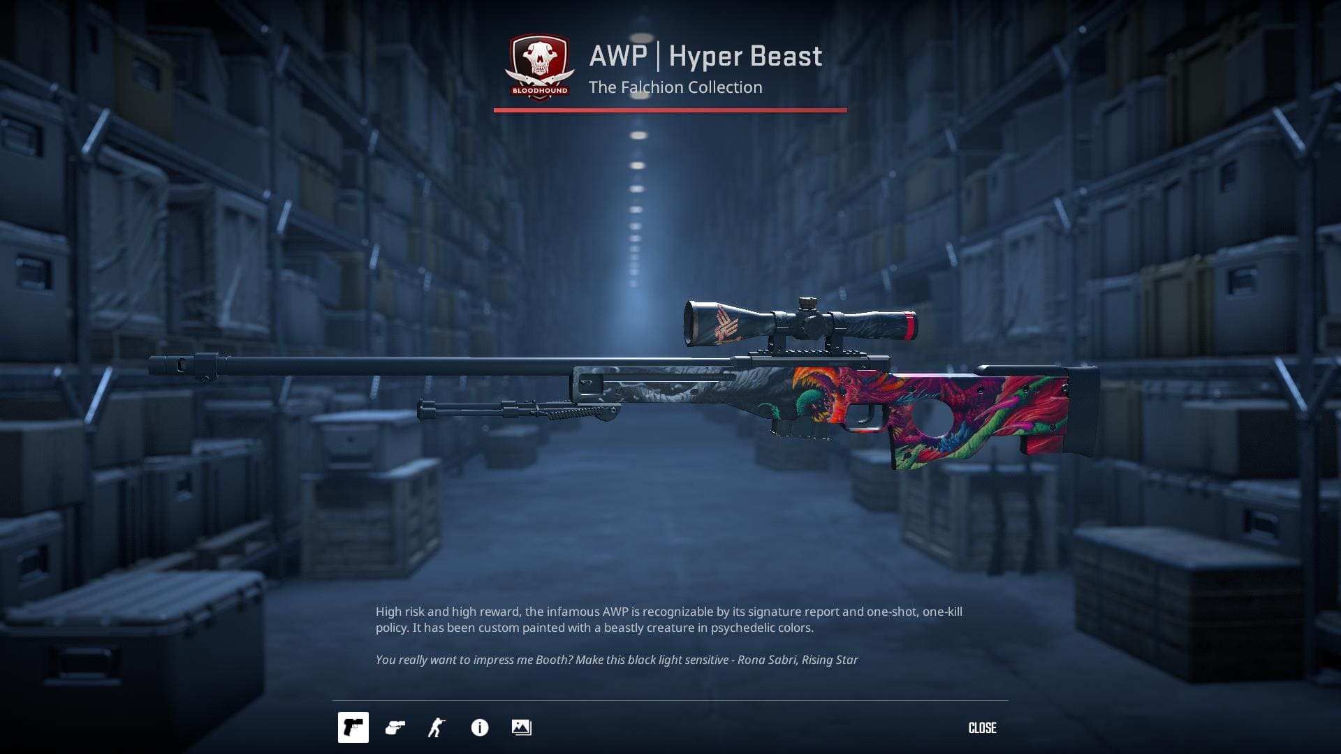 AWP Hyper Beast skin from the Falchion Collection in Counter-Strike 2.