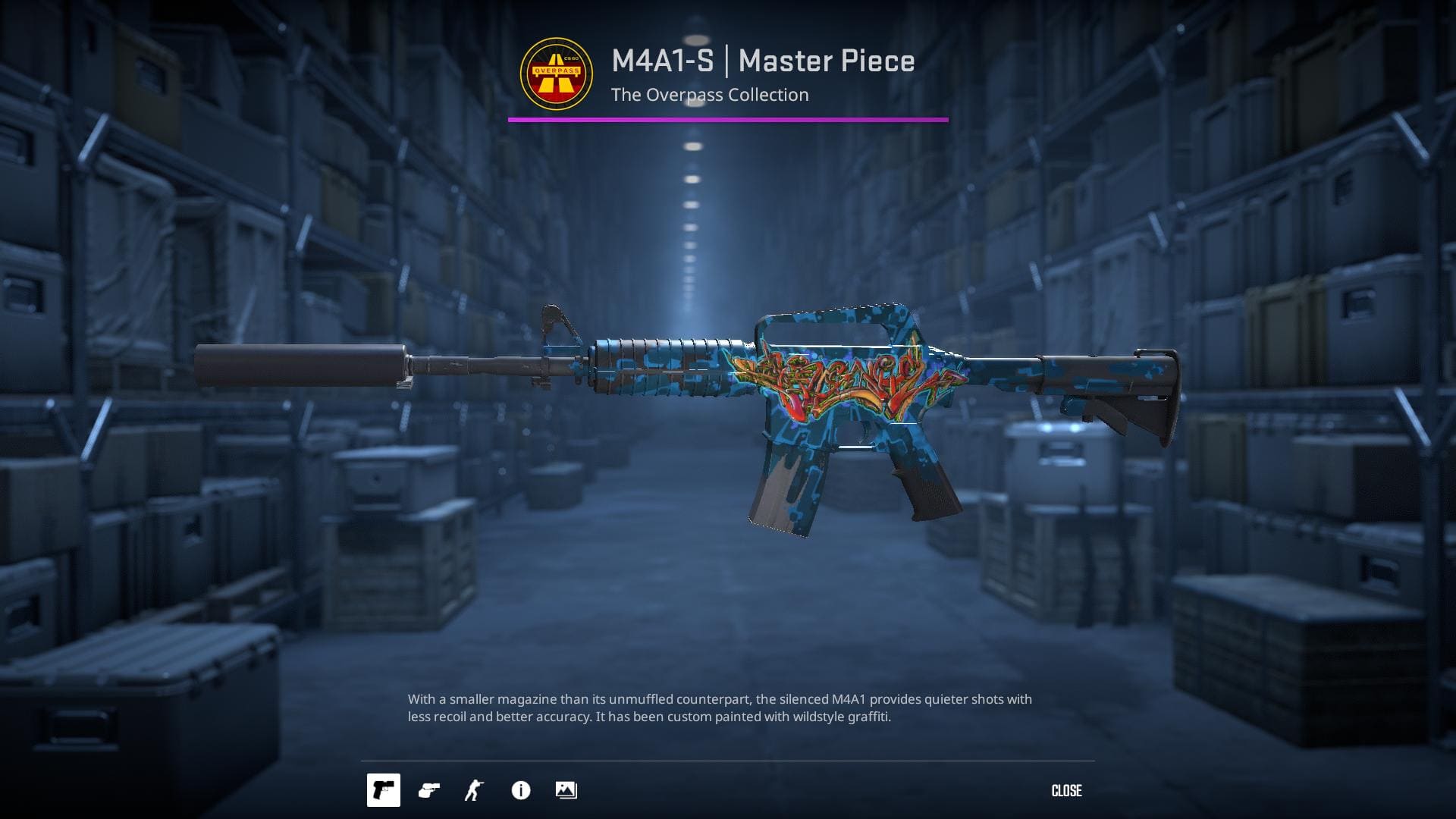 M4A1-S Master Piece rifle skin with wildstyle graffiti.