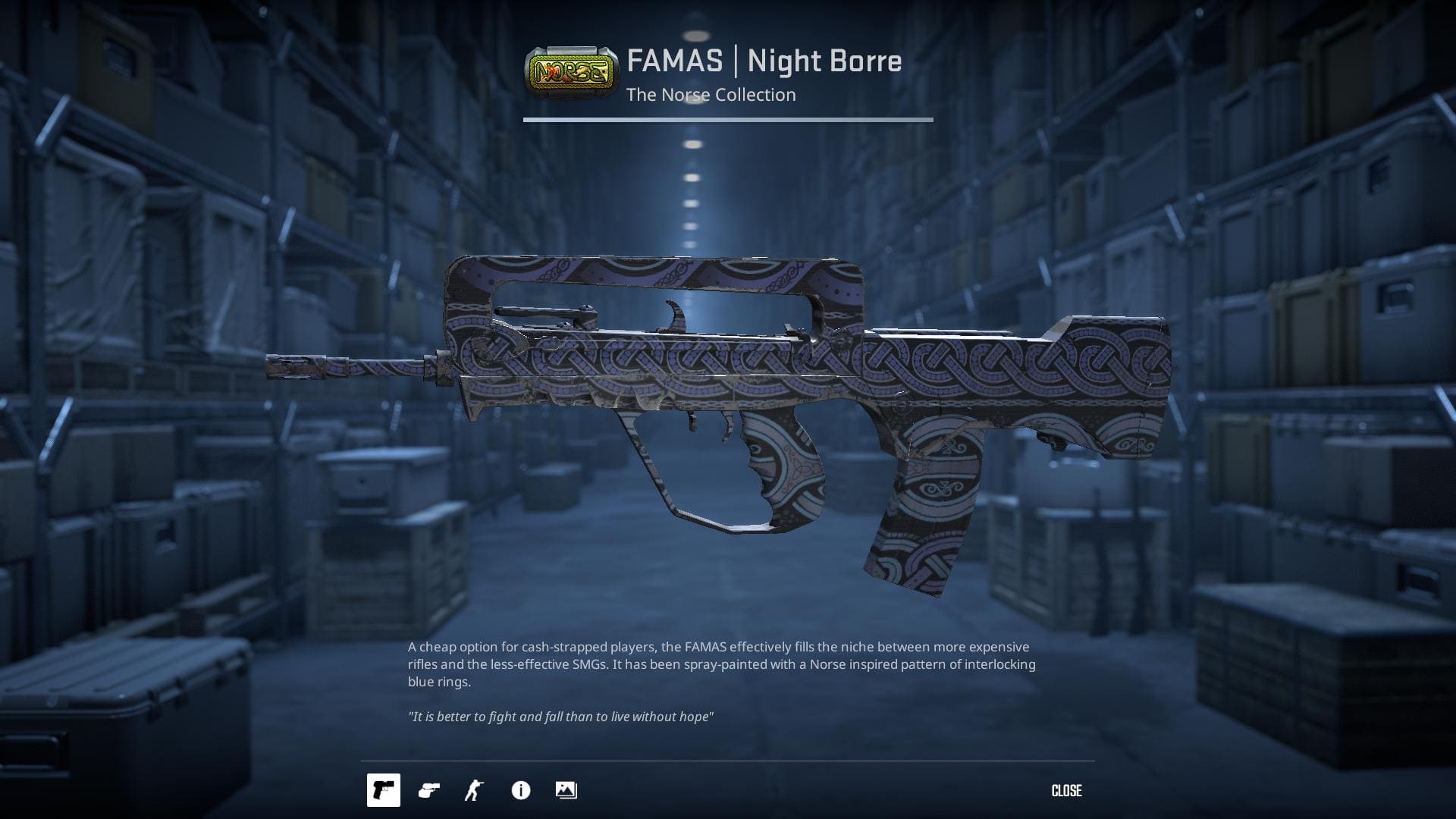 Famas Night Borre skin from Counter-Strike 2.