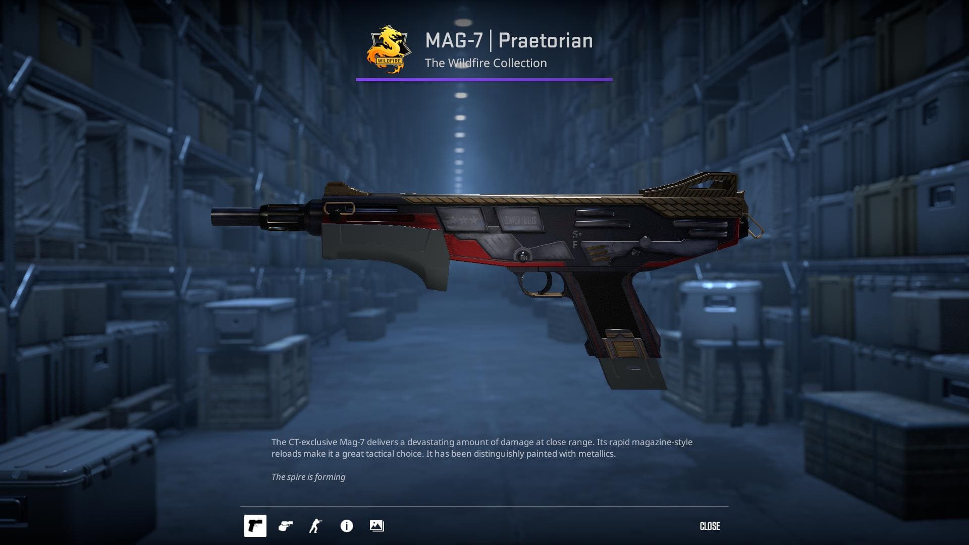 MAG-7 Praetorian skin with a metallic finish.