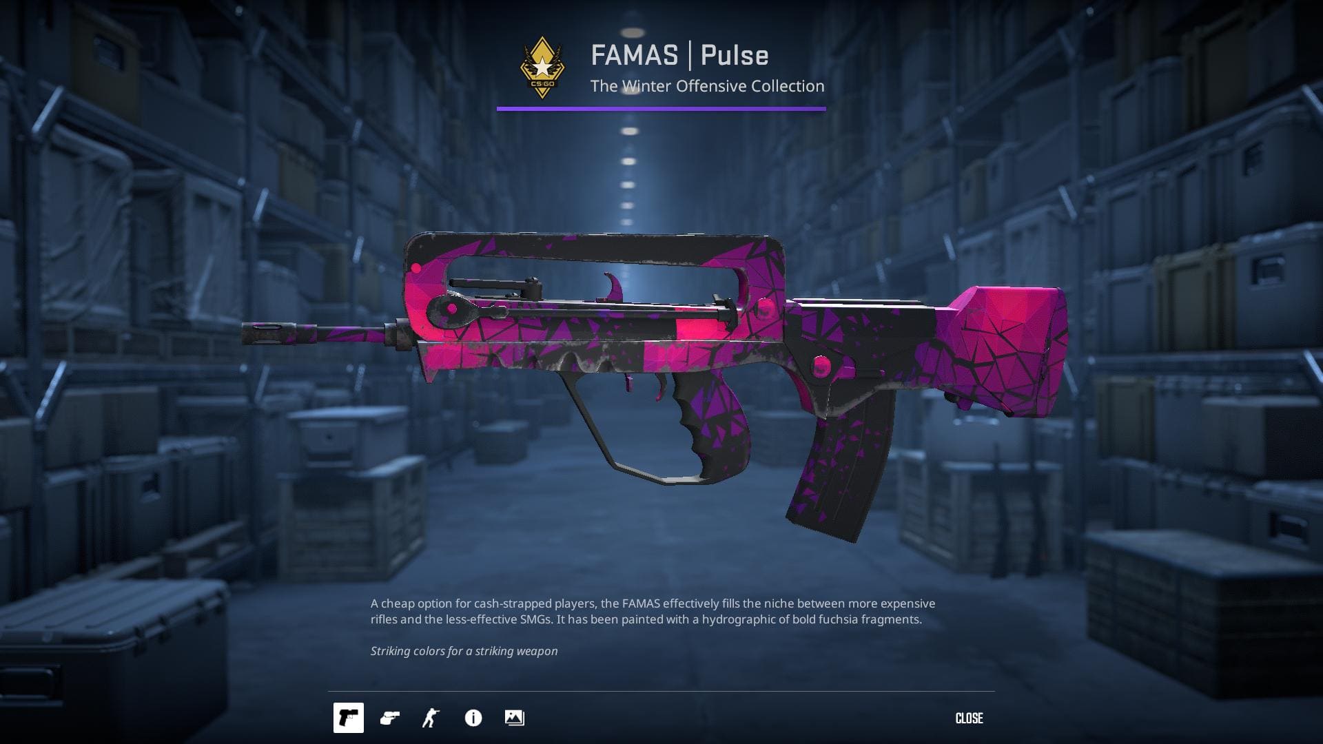 Famas Pulse skin from Counter-Strike 2.