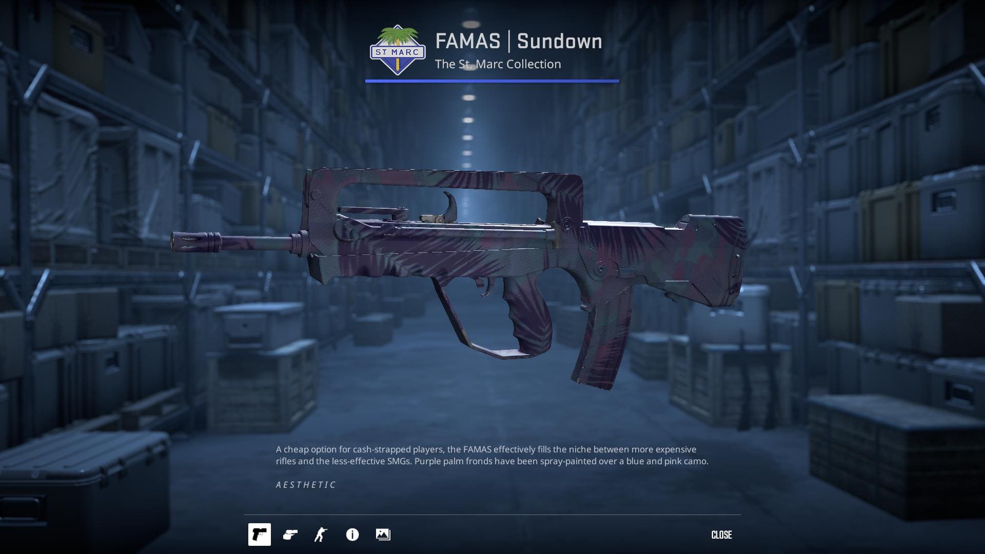 Famas Sundown skin from Counter-Strike 2.