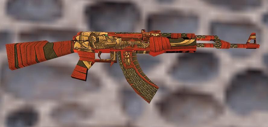 AK-47 Anubis skin in Counter-Strike 1.6 with Egyptian god artwork