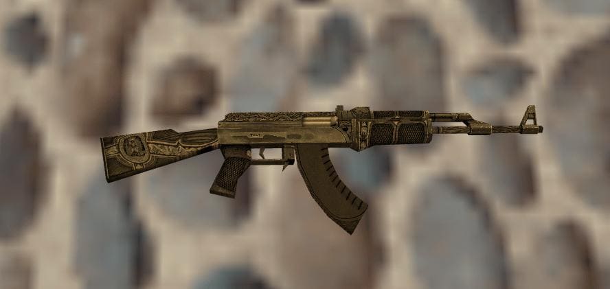 AK-47 Black Cartel skin in Counter-Strike 1.6 with engraved dark metal details