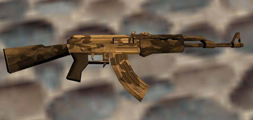 AK-47 Brown skin in Counter-Strike 1.6 with wooden details and simple brown finish